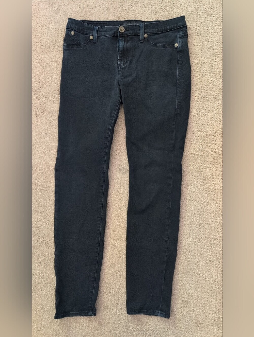 Rock & Republic Gold Button Black High Waist Skinny Jeans/ Denim - Picture 2 of 7